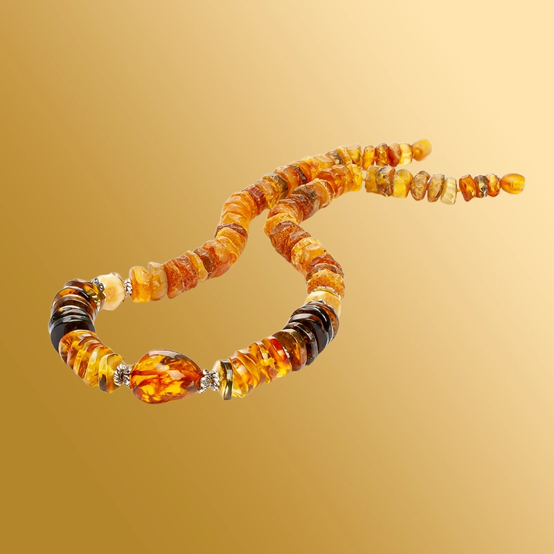 Бусы бижутерия с янтарем